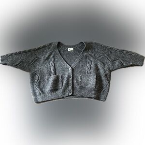 Look By M. New York Gray OS Oversized Cardigan